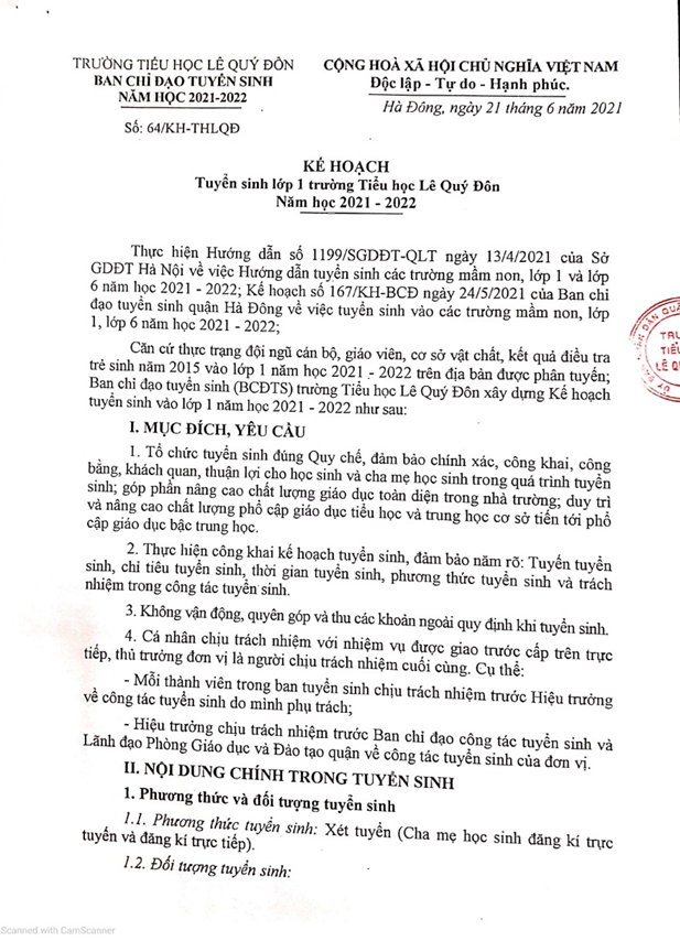KẾ HOẠCH, THÔNG BÁO TUYỂN SINH LỚP 1, NĂM HỌC 2021 - 2022, HƯỚNG DẪN PHHS ĐĂNG KÍ TRỰC TUYẾN QUA HỆ THỐNG TUYỂN SINH ĐẦU CẤU HÀ NỘI